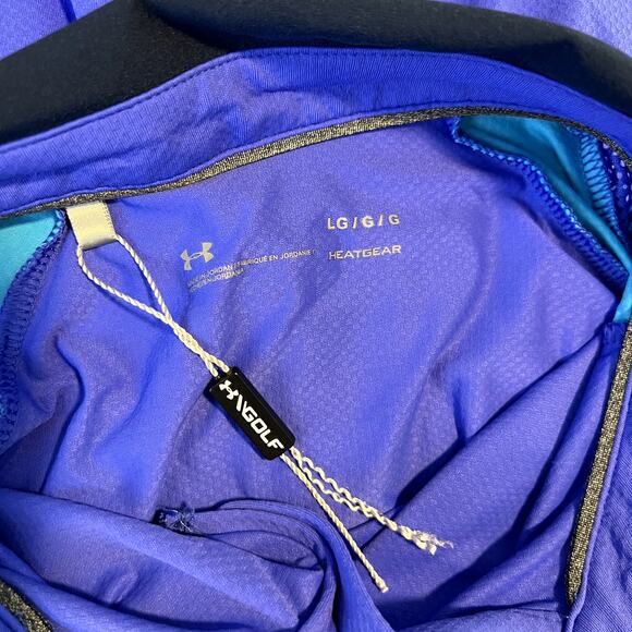 NWOT TopGolf Ladies Under Armour HeatGear Collared Shirt Blue Size Large - Picture 10 of 12